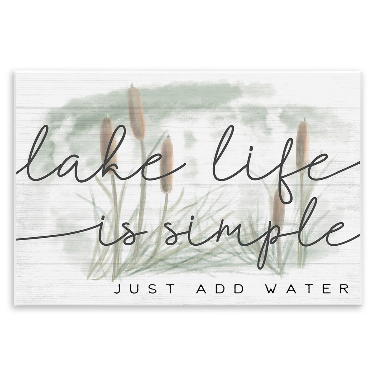 Stupell Industries Lake Life Simplicity Phrase Cattail Water Plants Wall Plaque Design By Daphne Polselli